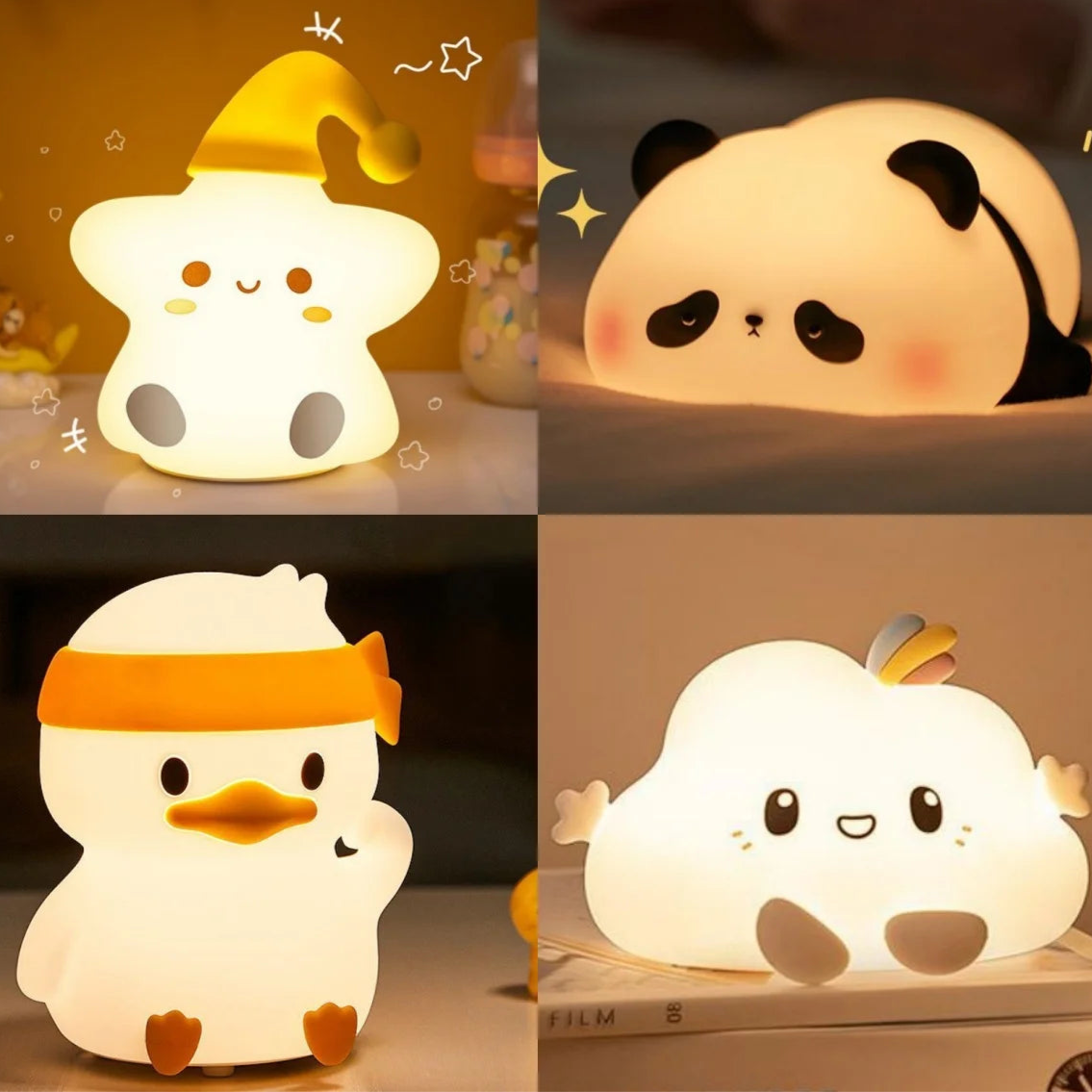 🌙 CuddleGlow: Cute Animal Night Light 🐼🐰🦆